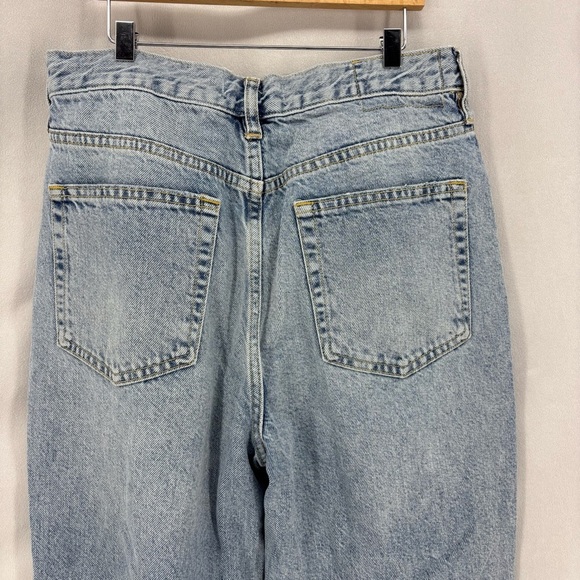 Free People The Lasso Straight Leg Jeans Distressed Light Wash Women Size 28 - Picture 7 of 9